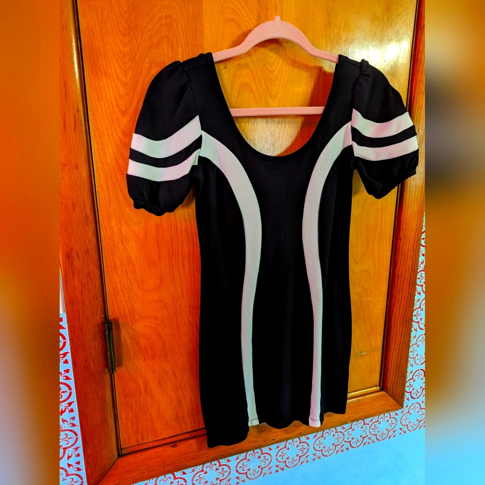 Modcloth black and white 80's mini dress